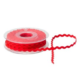 Trucraft - RIC Rac Trim - Red - 6mm Wide - 5 Metre Length - Decorative Braid for Sewing, Crafts and Gift Wrapping