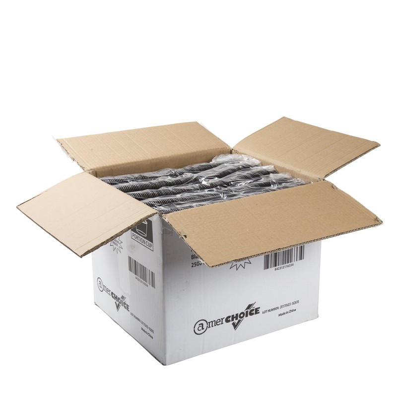 AmerCare Poly Black Portion Cup, 2 Oz, Case of 2500