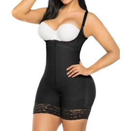 YIANNA Fajas Colombianas Shapewear for Women Postpartum Firm Tummy Control Body Shaper Butt Lifter Strapless Bodysuit Short Black 7212 3XL