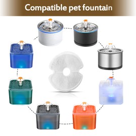 Cat Water Fountain Filter, Multiple Filtration Pet Water Fountain Replacement Filter,8 or 12 Packs of Cotton Activated Carbon Cat Fountain Filter(Filter 12 pack)