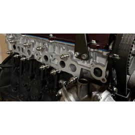 RISON-Titanium Set of 12 Titanium Stud Bolts for Exhaust Manifold M8 M10, Exhaust Manifold Bolt Nut Kit, Exhaust Manifold Flange Nuts Pin Screws Exhaust Manifold for Exhaust Systems Car Engines