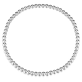 MATERIA by Matthias Wagner SA-147 Women's Stretch Bracelet 925 Silver Balls Elastic 3 mm Wide in 2 Sizes with Box, Sterling Silver