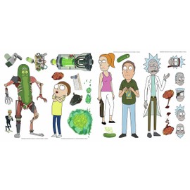 RoomMates RMK4704SCS Rick and Morty Peel and Stick Wall Decals,Yellow,Green,Teal
