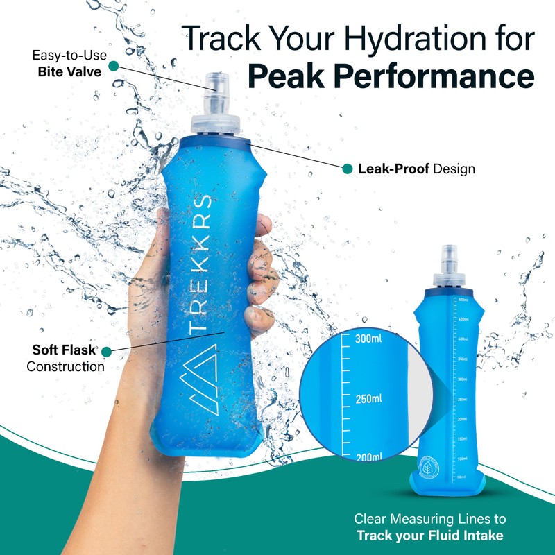 Running Vest with Water Bottles, 5L Capacity, Waterproof Front Pockets