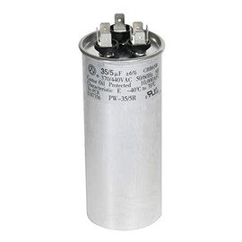 PowerWell 35 + 5 MFD uf 370 VAC or 440 Volt Dual Run Round Capacitor PW-35/5/R for Condenser Straight Cool or Heat Pump Air Conditioner 35/5 Micro Farad – Guaranteed to Last 5 Years