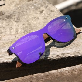 KITHDIA Wooden Sunglasses for Men and Women, Polarised Sunglasses with Wooden Temples, UV400 Protection