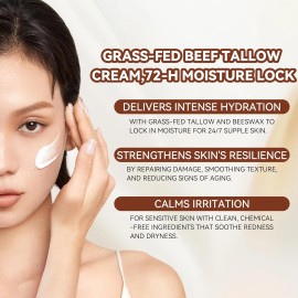 ABOUSHE Beef Tallow for Skin - Organic Grass-Fed Whipped 4.2 Fl Oz (Pack of 1)