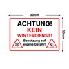 Achtung Kein Winterdienst Sign 20 x 30 cm Weatherproof Aluminium