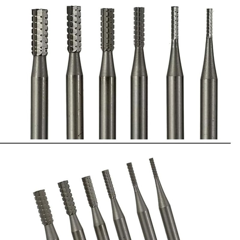 6Pcs Cylinder Shape Jewelry Burr - 3/32Inch Shank Cylindrical -Cut
