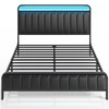 Rolanstar Full Size Bed Frame with LED Light and Charging