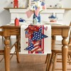 Independence Day Heart Star Table Runner 13x108 Inch , Linen