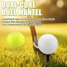 Seenelling 24 Pcs Duo Soft Golf Balls Senior Golf Balls Yellow Golf Balls Distance Golf Balls Super Soft Golf Balls Senior Colored Soft Golf Balls Yellow Golf Balls Low-compression Supersoft Golf Ball