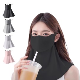 [LAAVVA] [Cooling Sensation/UV Protection] Face Cover, UPF 50+ Measured, UV Protection that Does Not Suffer from Breathing, Summer Mask, Washable, Increased Breathability, Small Face Effect
