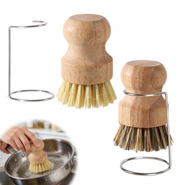 2Sets Bamboo Palm Brush with 2 Drain Racks