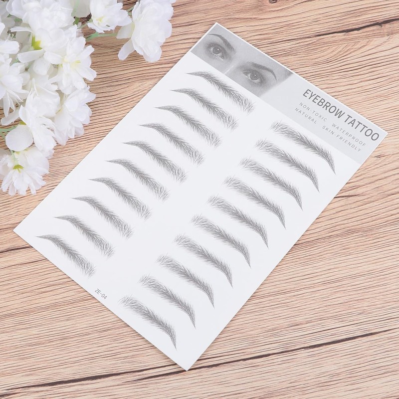 Cabilock 2 Piezas Pegatinas de Cejas Artificiales Negras de Papel,
