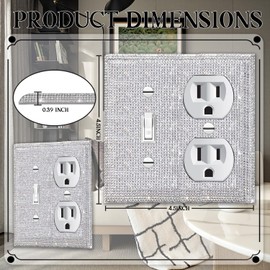 Gaocai Silver Shiny Silver Rhinestones Wall Plates Light Switch Cover Plate Decorative 3 Gang Wall Plate Bling Light Switch Cover