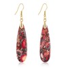 SELOVO Trendy Earrings Teardrop Stone Red Earrings Dangle for Woman Gold Tone