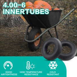 2 Pack 4.00-6" (4.10/3.50-6") Heavy Duty Replacement Inner Tube with TR-13 Straight Valve Stem for 4.10/3.50-6,13x4.00-6,13x5.00-6 Wheelbarrows,Hand Trucks,Mowers, Generator and More