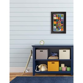 Gango Home Decor Contemporary Superhero Alphabet by Lauren Rader (Ready to Hang); One 12x18in Black Framed Print