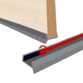 Skirting Board Kitchen Skirting Profile Seal for Kitchen Plinth for 15 mm 16 mm 17 mm Wood Thickness Sealing Profile for Kitchen Plinth 5 m (Grey, 5)