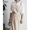 Cotton Pleated Apron Retro Waterdrop Proof Garden Cleaning Pinafore Dress