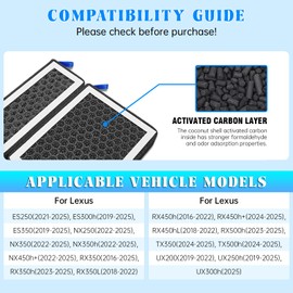 MASHA Cabin Air Filter for Lexus ES300h ES350 (2019-2025) ES250 NX350 (2022-2025) RX350 (2016-2025) RX450h TX350 UX250h,with Activated Carbon Replacement Air Filters