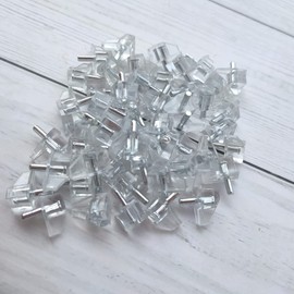 1/8 Inch 3mm Clear Shelf Support Pegs Plastic Cabinet Shelf Supports Pins Replacement, Shelf Holder Pins Clips for Furniture Book Bracket Steel Pin (50 Pack)