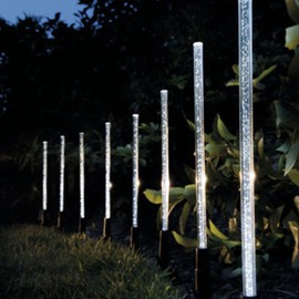 iRecord 8pcs Solar Power Acrylic Bubble White LED Light Garden Lawn Landscape Lamp Decoration (warm white light)