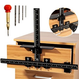 Cabinet Hardware Jig Tool Set for Handles and Pulls, Solike Aluminum Alloy Cabinet Handle Template Jig Tool for Fast and Accurate Installation of Drawer Front Knobs