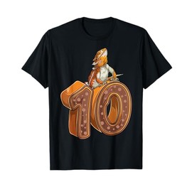 10 Year Old Bearded dragon Reptile 10th Birthday Party B-day T-Shirt