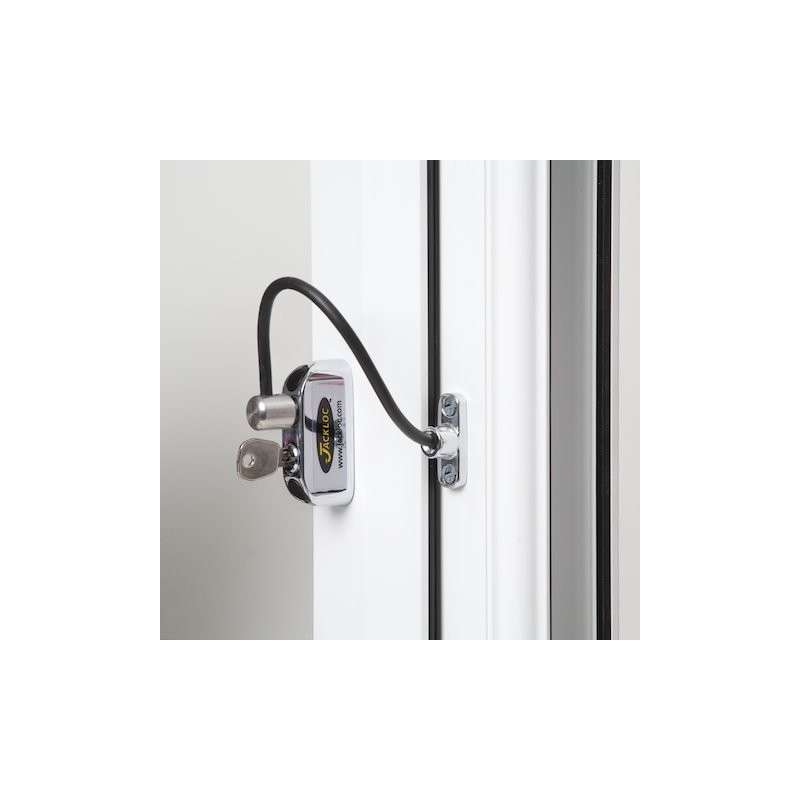 Jackloc Window and Door Restrictor Polished Chrome