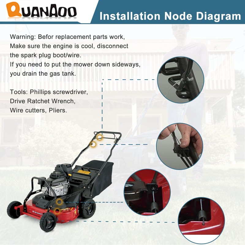 Quanaoo Traction Cable 137-4758 for Toro 30" TurfMaster Exmark 30"