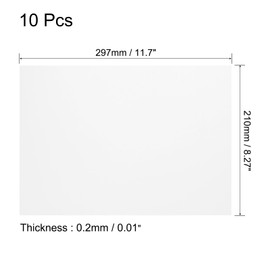 sourcing map 10Pcs A4 Gel Light Lighting Filter Overlay Transparent Color Correction Plastic Vinyl PVC Sheets Photography Television Clear,0.2mm