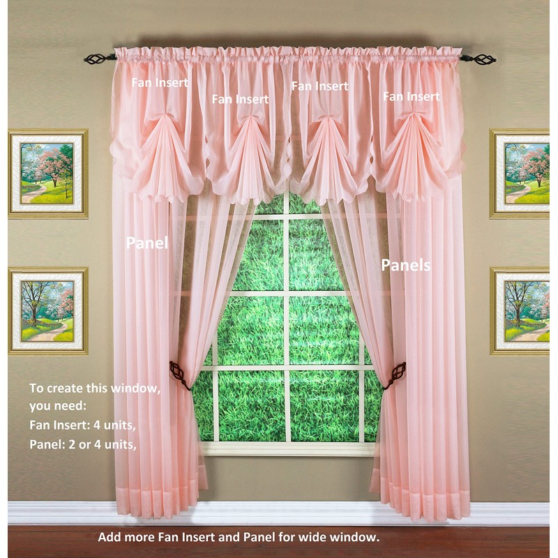 Today's Curtain Emelia Original Voile Panel 72", Rose, 60" W