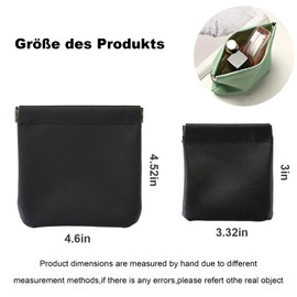 PU Leather Coin Purse, Mini Change Purse, Pack of 2 Credit Card Holder, Purse, Minimalist Coin Bag for Men and Women (Black), black, Storage