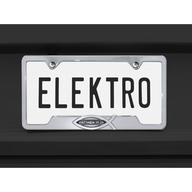 Elektroplate – Christian Fish Ichthys Bible Verse Matthew 19:26 on Chrome All-Metal Open Corners Premium 3D License Plate Frame Tag Holder for Cars/SUVs/Trucks Weather-Proof Automotive Accessory