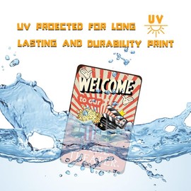 Welcome to Our Home Theater Metal Sign Vintage Wall Decor for Home Room Bedroom Bar Cafes Pubs Media Wall Decor Pre-Drilled Holes for Easy Installation 8x12 Inch