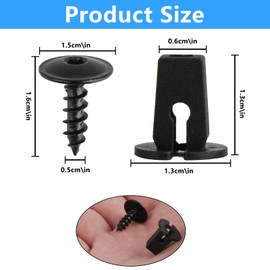 Pack of 90 Body Screws, M5 x 16 mm Self Tapping Screws Stainless Steel Flat Head Screws Torx Screws Black Tapping Screws Assortment for Car Screws with 90 Base