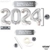 Silver 2024 and Star, Black and Confetti Balloons