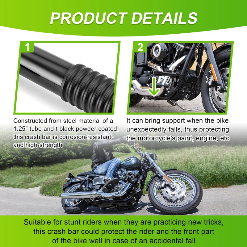 21ST Highway Peg Engine Guard Crash Bar For 2006-2017 Harley