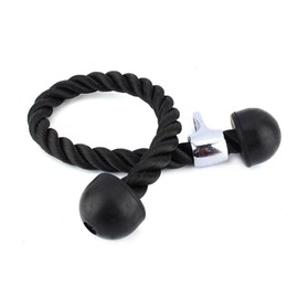 Tricep Rope Commercial Gym Equipment Workout Fitness Body Building for Developing Triceps Biceps Back Shoulders and ABS V Shaped Nylon Black