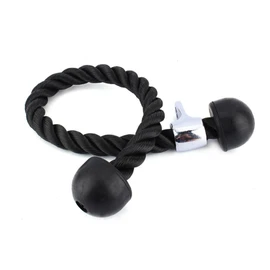 Tricep Rope Commercial Gym Equipment Workout Fitness Body Building for Developing Triceps Biceps Back Shoulders and ABS V Shaped Nylon Black