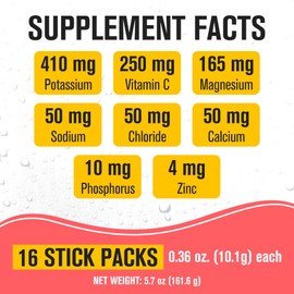 NaturalSlim Hydration & Energy Drink Mix with Prebiotics, Gut Health Support, Electrolytes Powder Packets, Sugar-Free Electrolytes, 16 Stick Packs, Peach Mango Flavored