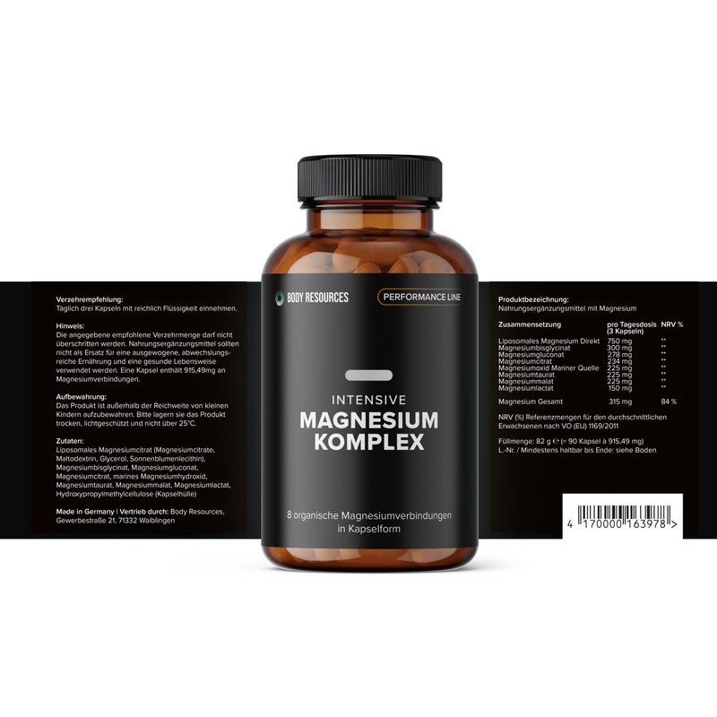Intensive Performance Magnesium 915 mg I 8 Organic Magnesium Sources