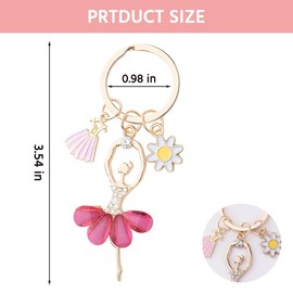 Ballet Dance Keychain Ballerina Charms for Key Chains Cute Dance Keychains for Girls Ballet Lovers Teacher Appreciation Gifts for Women