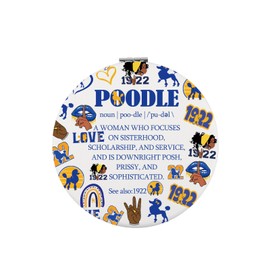 Zuo Bao SGR Sorority Makeup Mirror 1922 Gift Poodle Mirror Greek Letters Sorority Merch Gift (1922 Poodle)