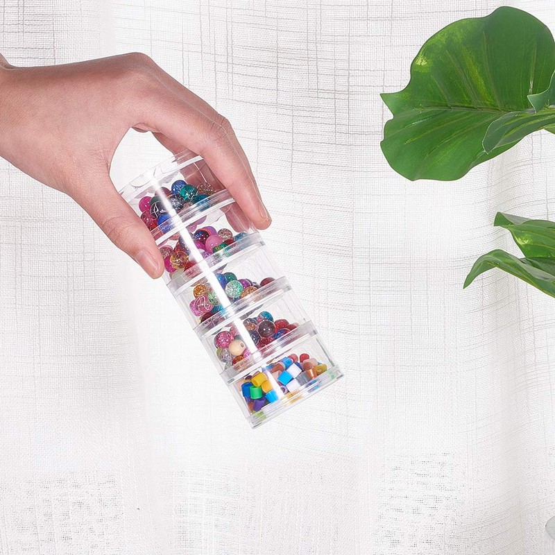 BENECREAT Mixed Size Stackable Plastic Bead Storage Containers 4 Column(5