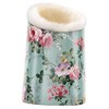 BVYA PU Leather Plush Fluffy Makeup Brush Holder, Cosmetic Brushes