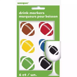 Unique Industries 6 Footbll Cling Drink Markers