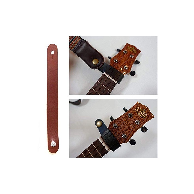 [KIWAYA] HS-BR Ukulele Genuine Leather Head Strap BRW (Perfect for